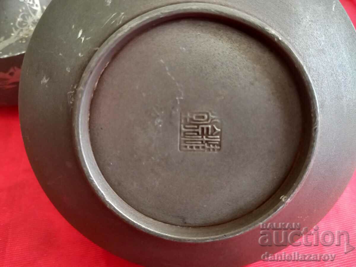 Rare Old Japanese Tinn Choshi Sake Kettles - 5 Rare Old Japanese Tinn Choshi Sake Kettles - 5