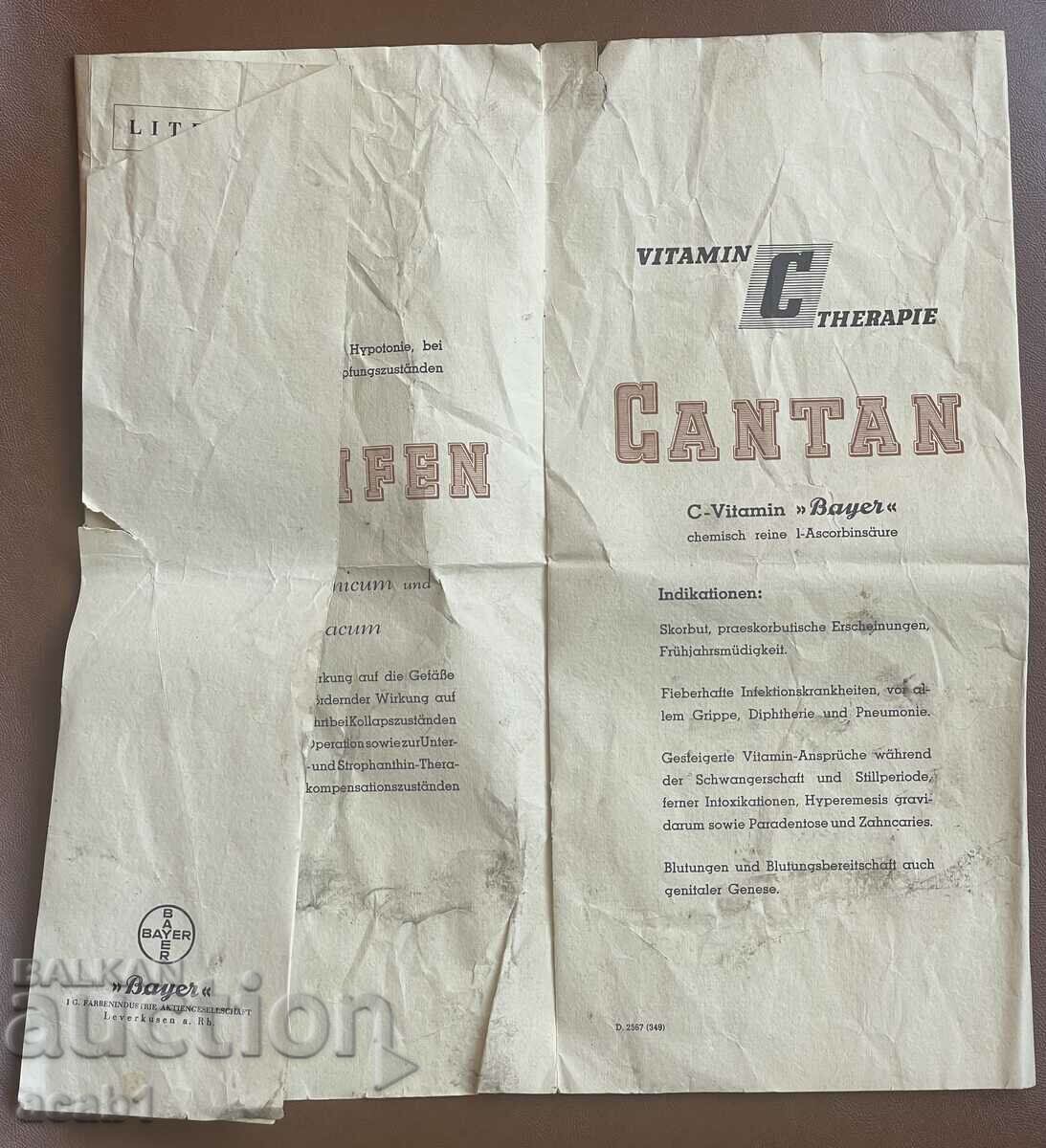 Betaxin B1 BAYER WW2 Brochure with price 14.99 BGN | € 7.66