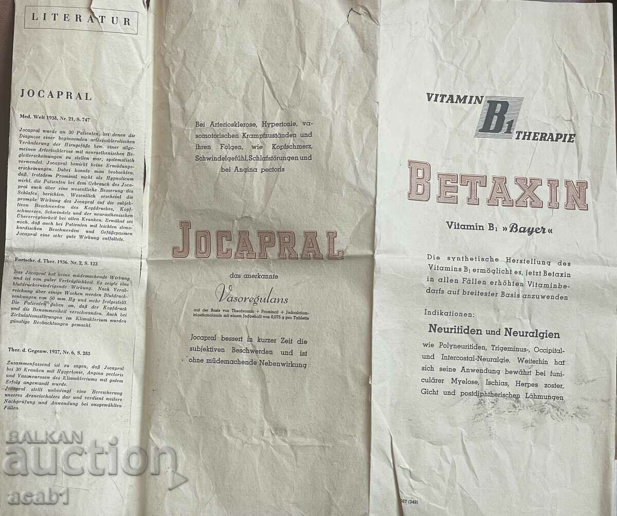 Auction  Betaxin B1 BAYER WW2 Brochure