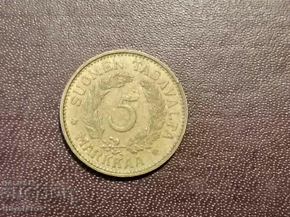 1949 год 5 марки Финландия
