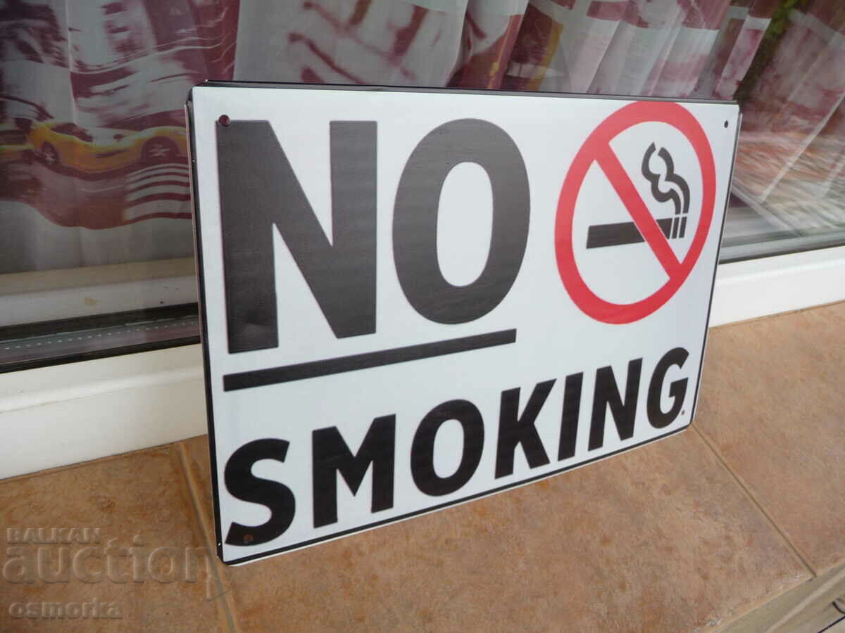 Inscripție pe plăcuță metalică Interzis fumat Fumatul interzis țigări cu preț 18.00 BGN | € 9.20 Inscripție pe plăcuță metalică Interzis fumat Fumatul interzis țigări cu preț 18.00 BGN | € 9.20
