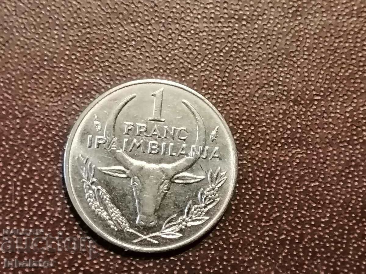 Мадагаскар 1 франк 1999 год