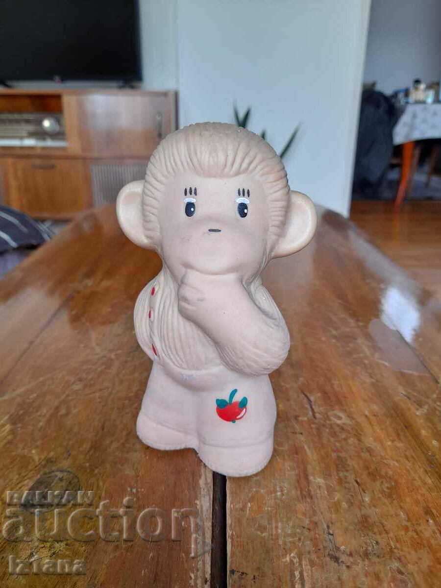 Maimuță veche de jucărie din cauciuc