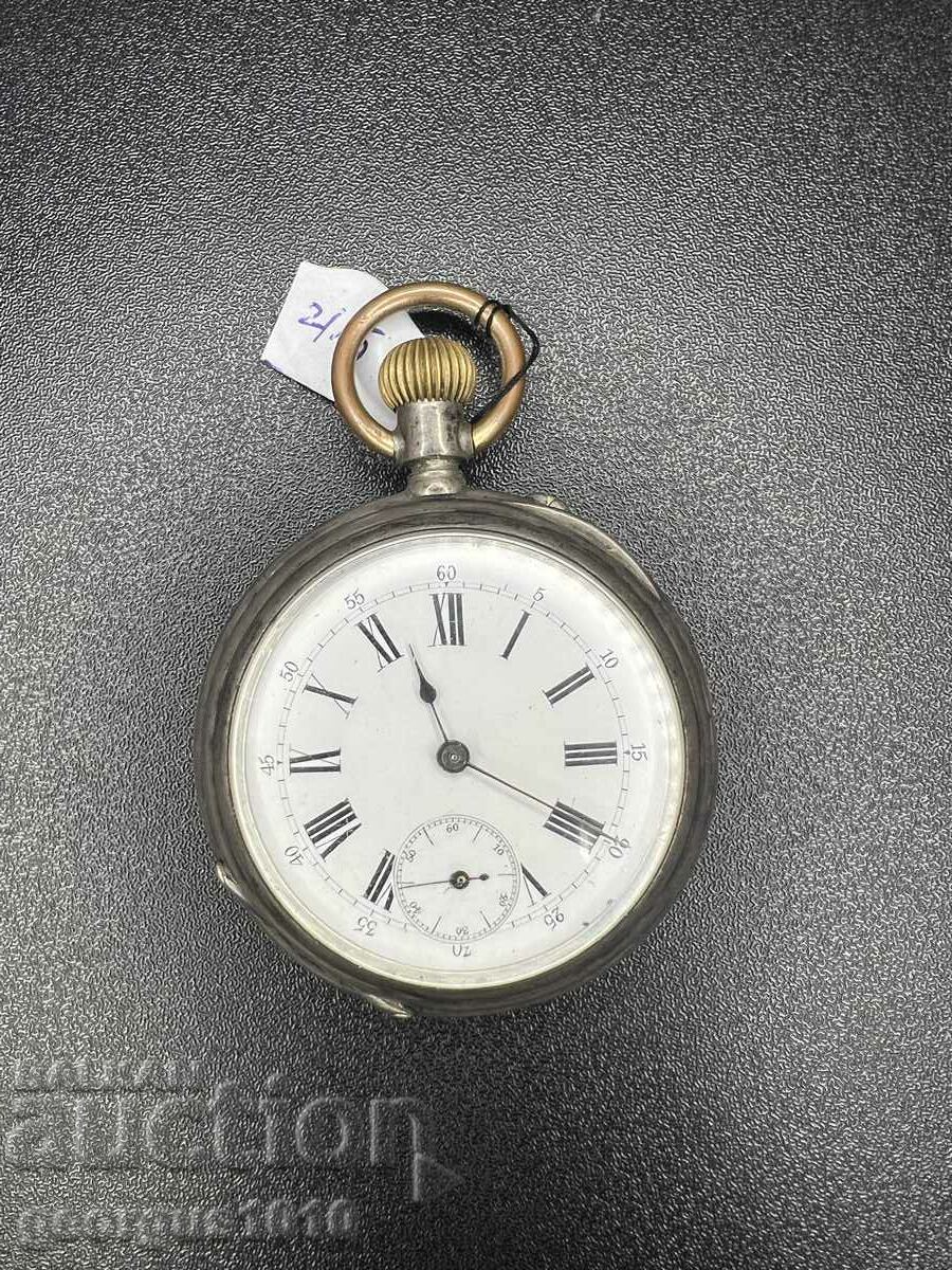 Сребърен джобен часовник №5525