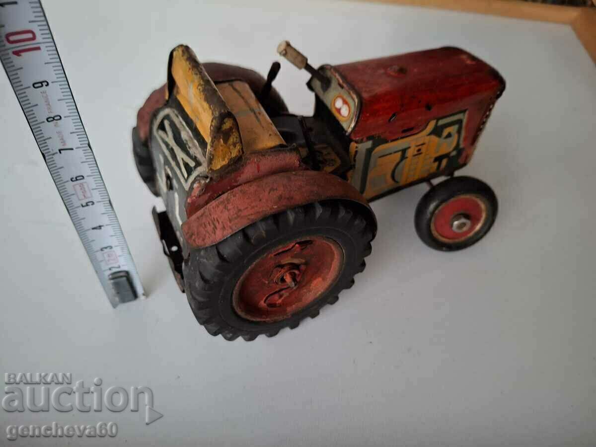 Old children's toy - tin tractor - 7 Old children's toy - tin tractor - 7