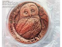 COPPER 25 Cent Owl 2023 Samoa