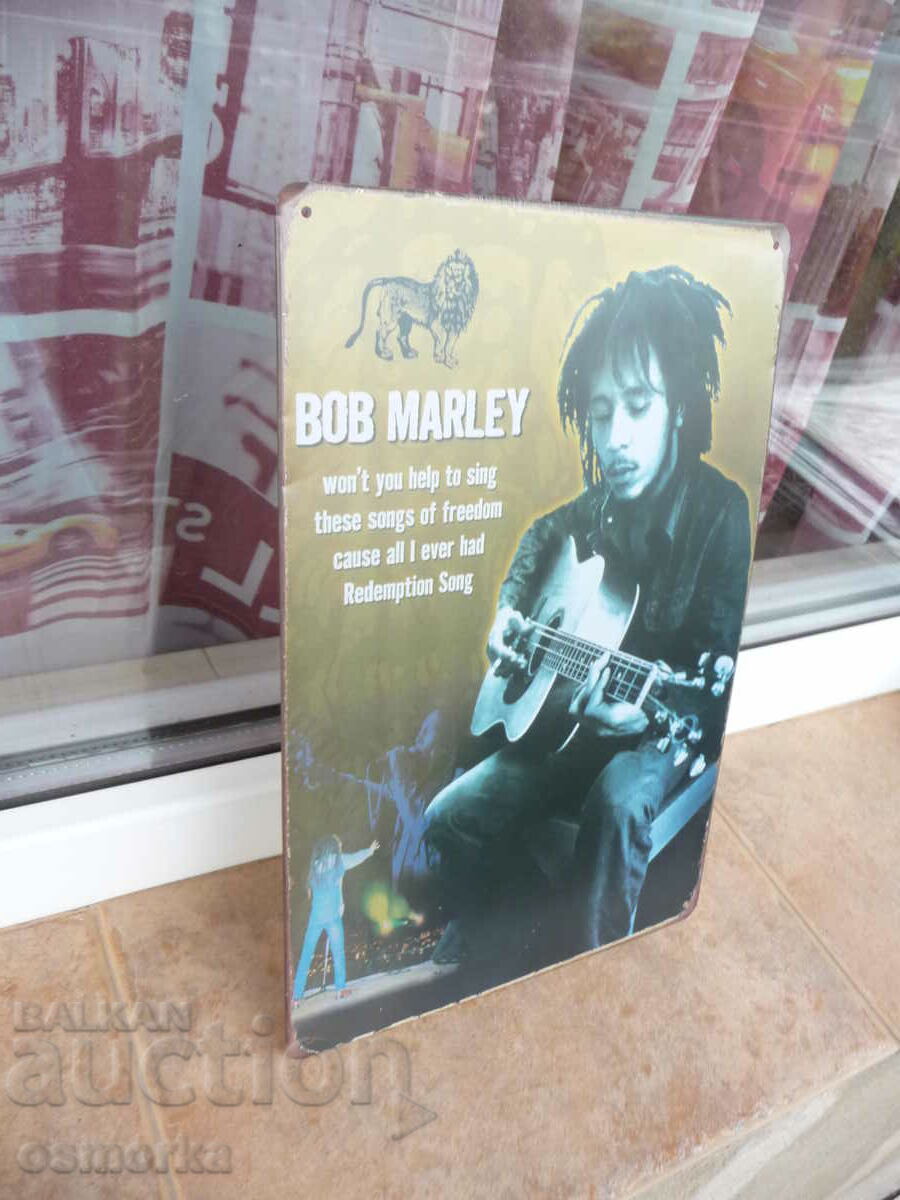 Bob marley music metal sign with guitar lion jamaica reggae top with price 18.00 BGN | € 9.20 Bob marley music metal sign with guitar lion jamaica reggae top with price 18.00 BGN | € 9.20