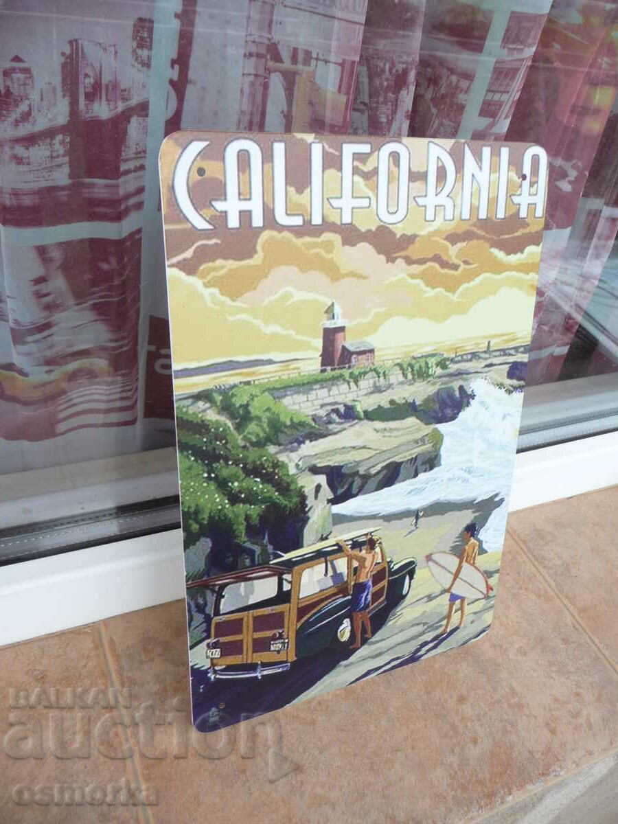 California Surfers Surf Jeep Nautical Lighthouse Wave Metal Sign with price 18.00 BGN | € 9.20