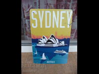 Μεταλλική πινακίδα γιοτ όπερας του Σίδνεϊ της Αυστραλίας όμορφη προκυμαία