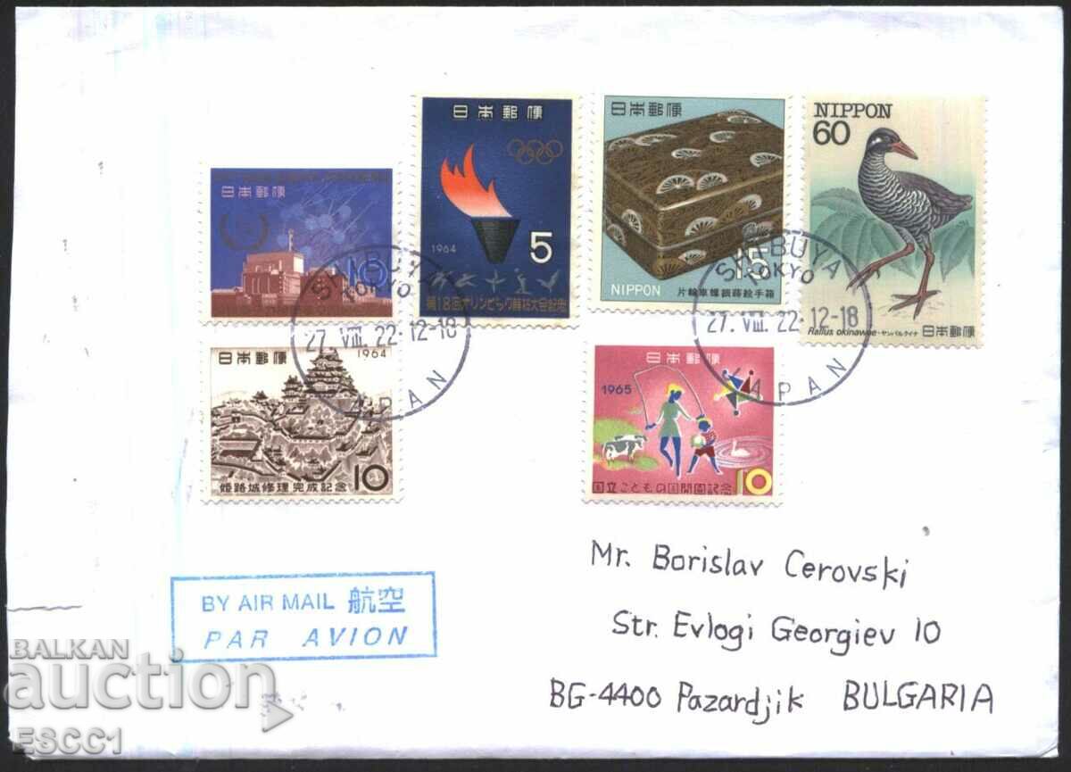 Ταξιδευμένος φάκελος με γραμματόσημα Ολυμπιακοί Αγώνες 1964, Bird 1983 Ιαπωνία