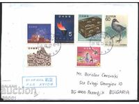 Traveled envelope with stamps Olympic Games 1964, Bird 1983 Japan