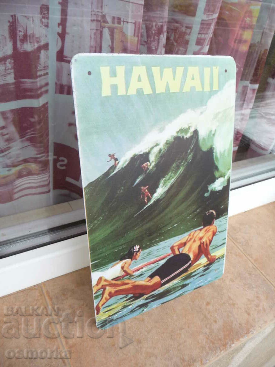 Metal sign Hawaii Big wave surfing surf school with price 18.00 BGN | € 9.20 Metal sign Hawaii Big wave surfing surf school with price 18.00 BGN | € 9.20