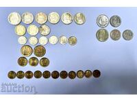 Лот 36бр. НРБ монети 1,2,5,10,20,25,50 ст. 1 лев 1970-1990г.