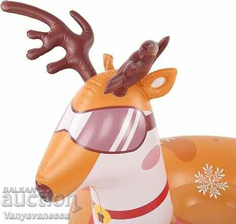 Inflatable reindeer sled with comfortable handles, for winter and summer;