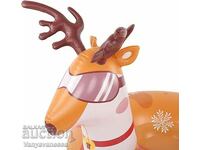 Inflatable reindeer sled with comfortable handles, for winter and summer;