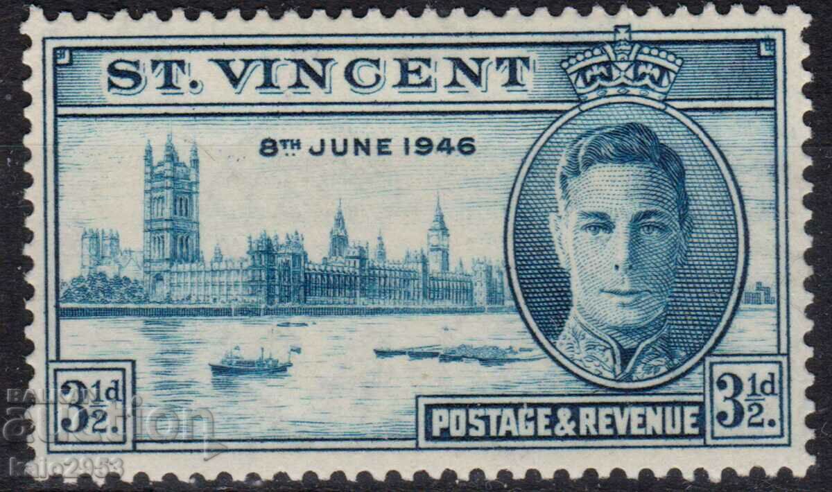 GB/St.Vincent-1946-KG VI-Windsor- Pentru Victorie,MLH