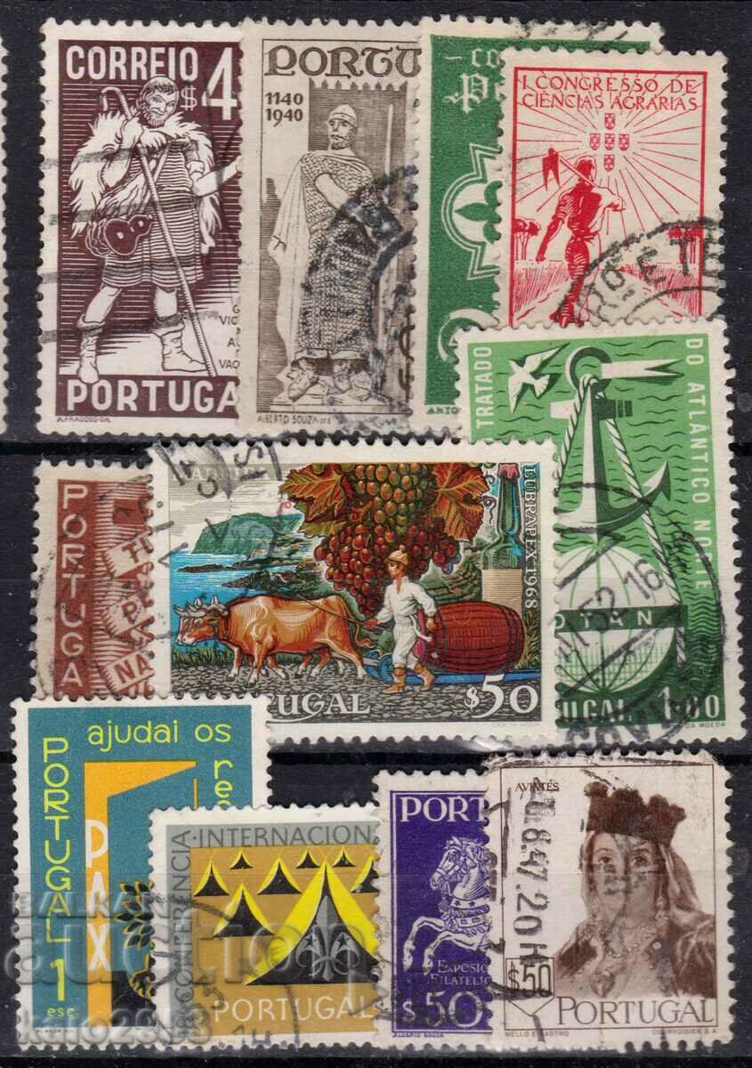 Πορτογαλία-Πολλά παλιά σφραγισμένα γραμματόσημα