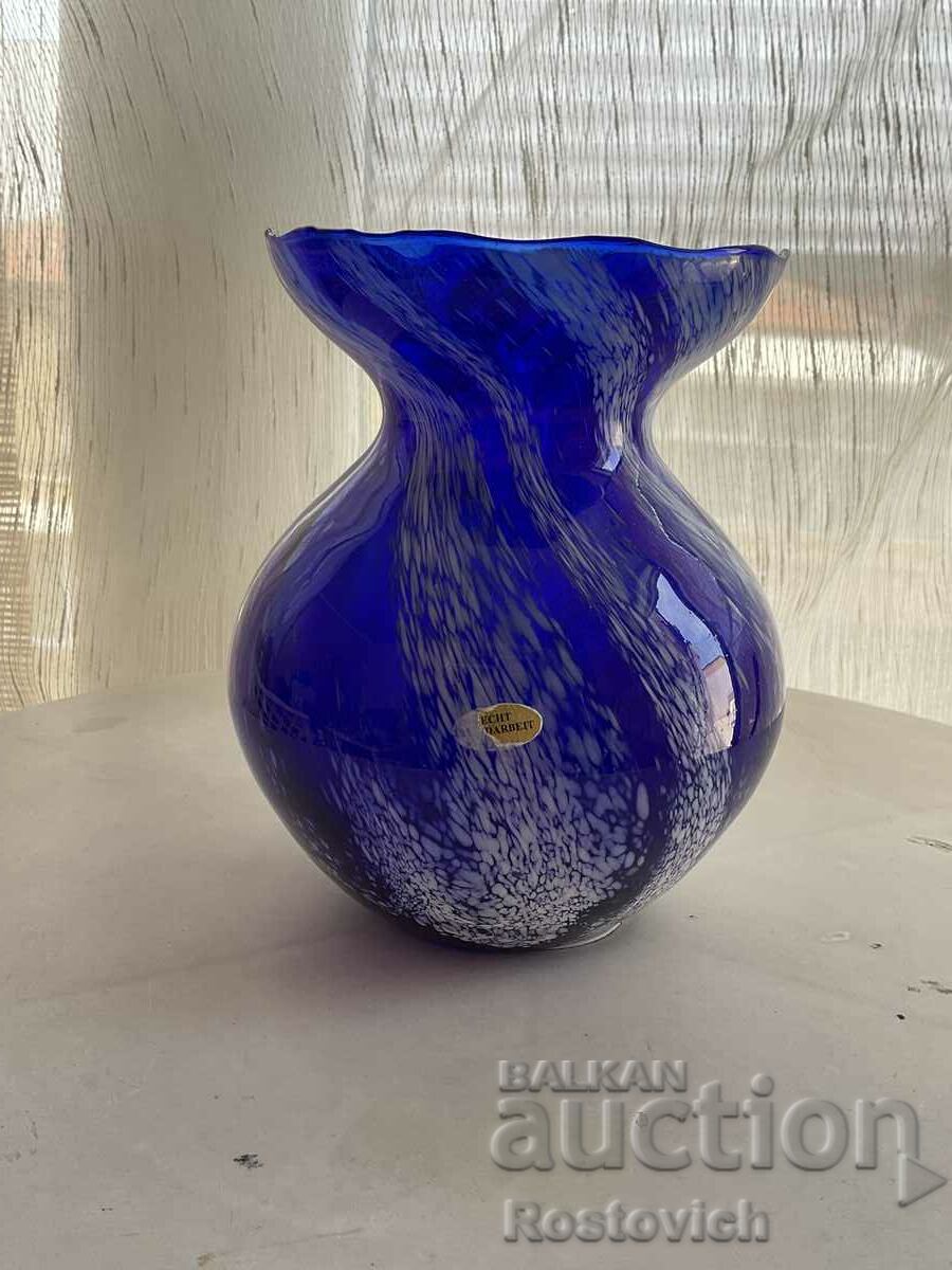 Cobalt glass vase, handmade. Germany. No. 1.