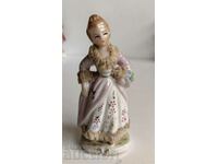 WOMAN WITH BASKET MARKED PORCELAIN FIGURE STATUETTE HEALTH