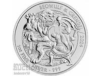 Argint 1 oz BEOWULF și Grendel 2024