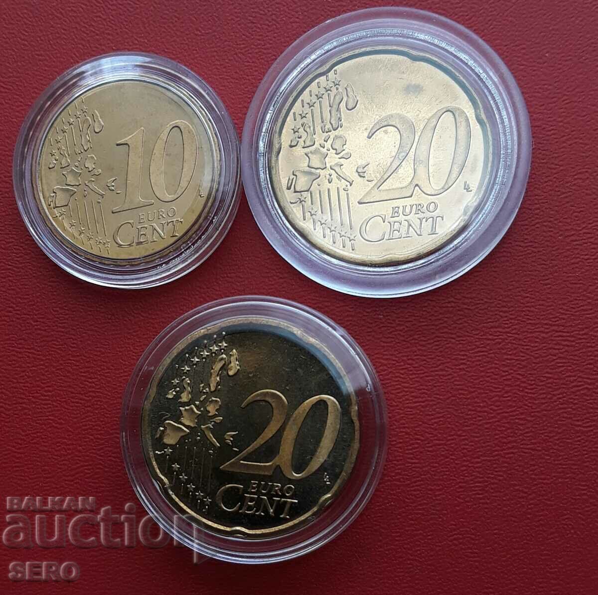 Mixed lot of 3 euro coins - Luxembourg and Finland