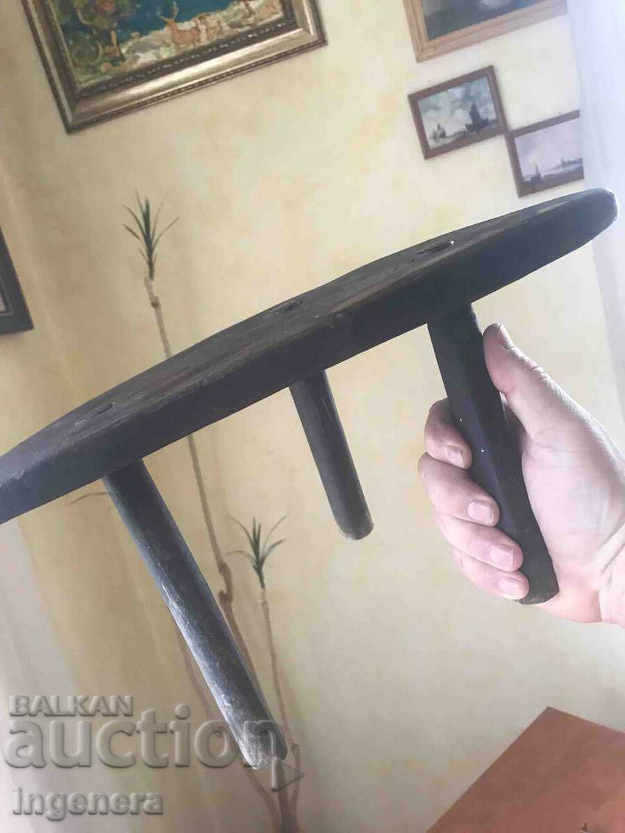 CHAIR THREE LEGGED ANTIQUE WOOD CHAIR - 5 CHAIR THREE LEGGED ANTIQUE WOOD CHAIR - 5