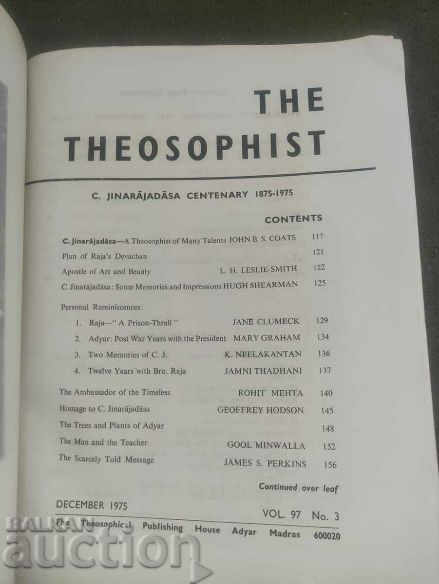 Auction The Theosophist December 1975 Auction The Theosophist December 1975