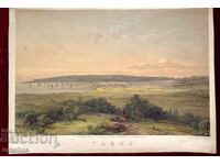 Graphics: engraving 1854 VARNA large Color LITHOGRAPHY