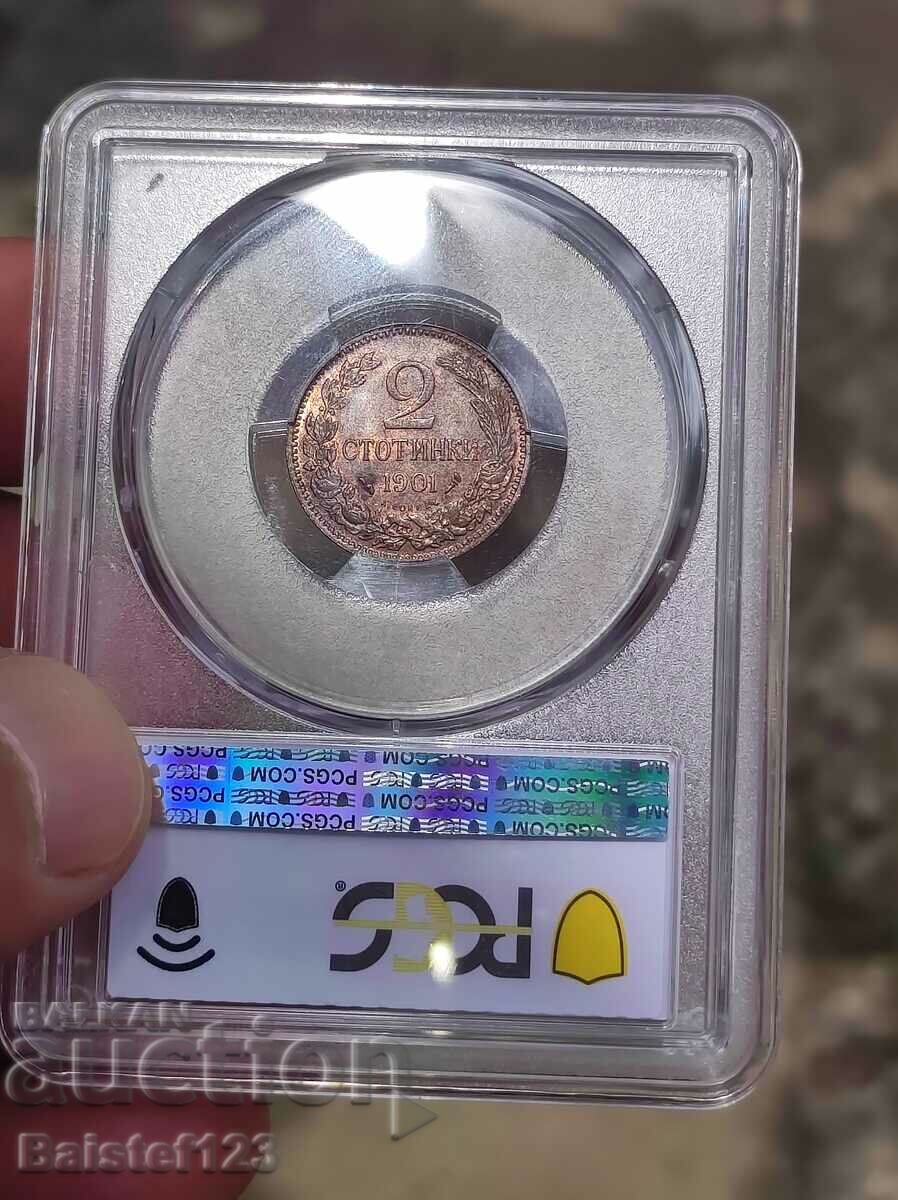2 cenți 1901 Ms63 RB