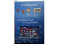Γερμανία-3 νομίσματα και ένα γραμματόσημο σε μια όμορφη συσκευασία από χαρτόνι