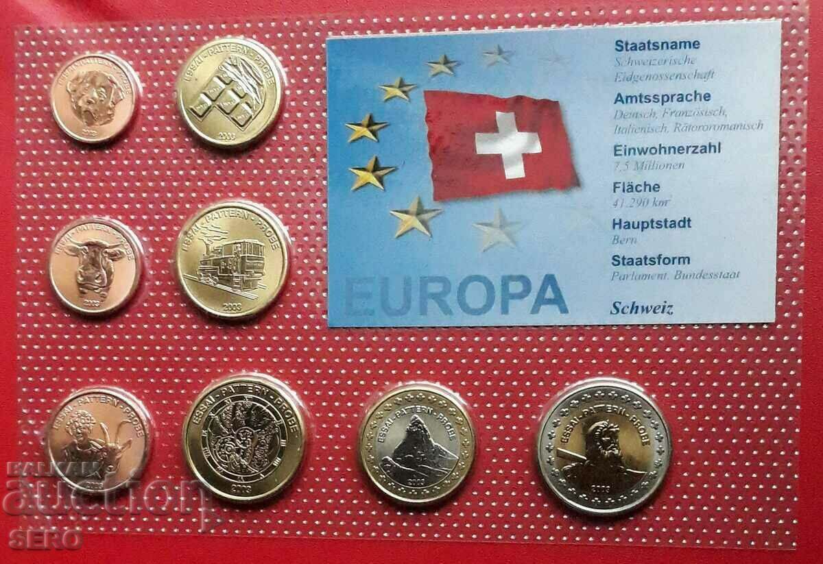 Elveția-SET 2003 de 8 monede euro dovadă