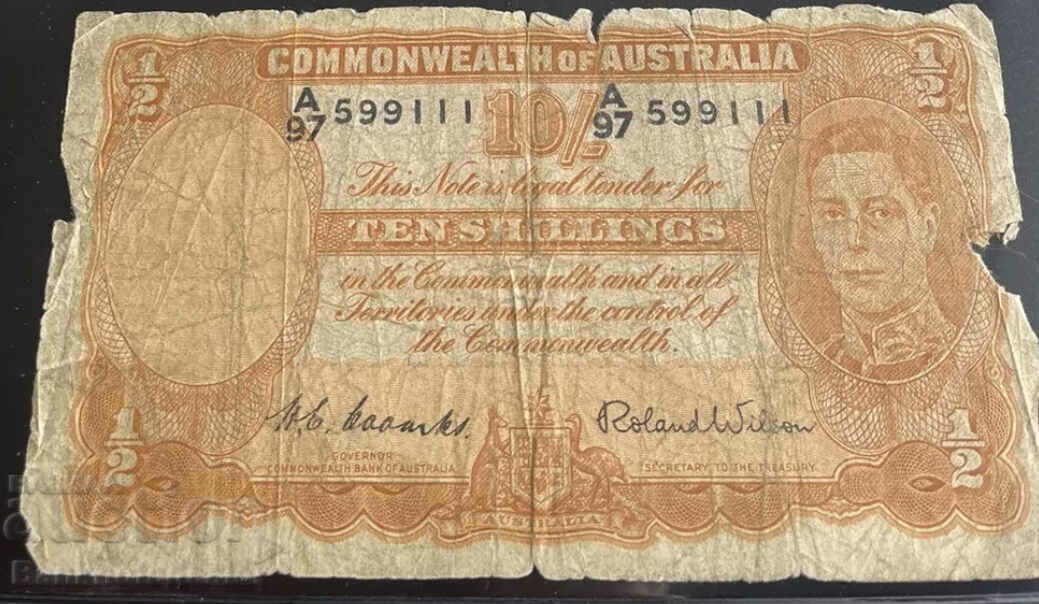Australia 10 Shillings 1952-4 Pick 26d Ref 9111
