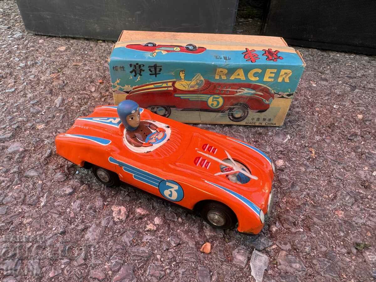Old metal toy sports car model