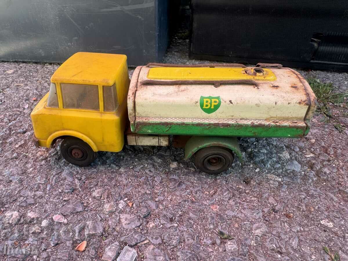 Old German metal toy tank truck model