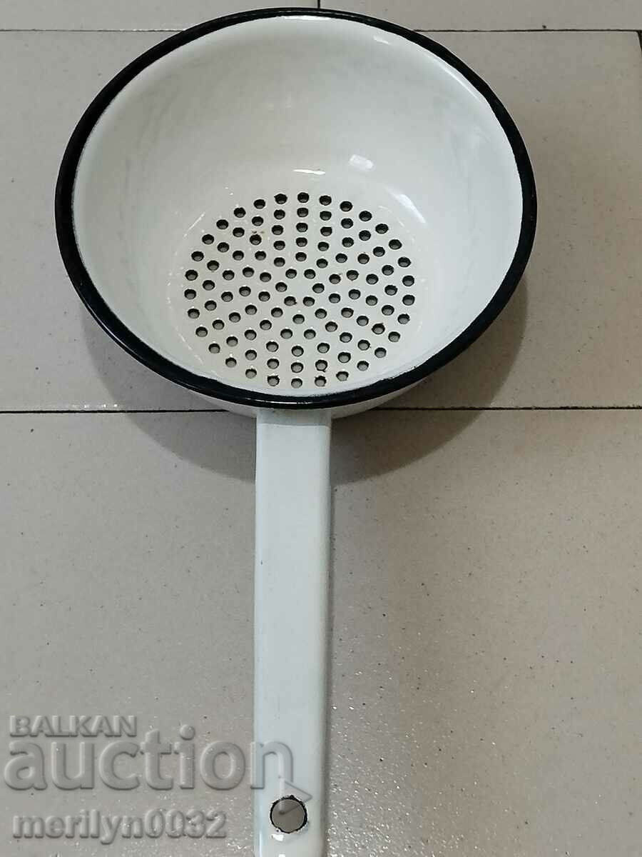 Auction Old enamel colander, dish with USSR enamel Auction Old enamel colander, dish with USSR enamel