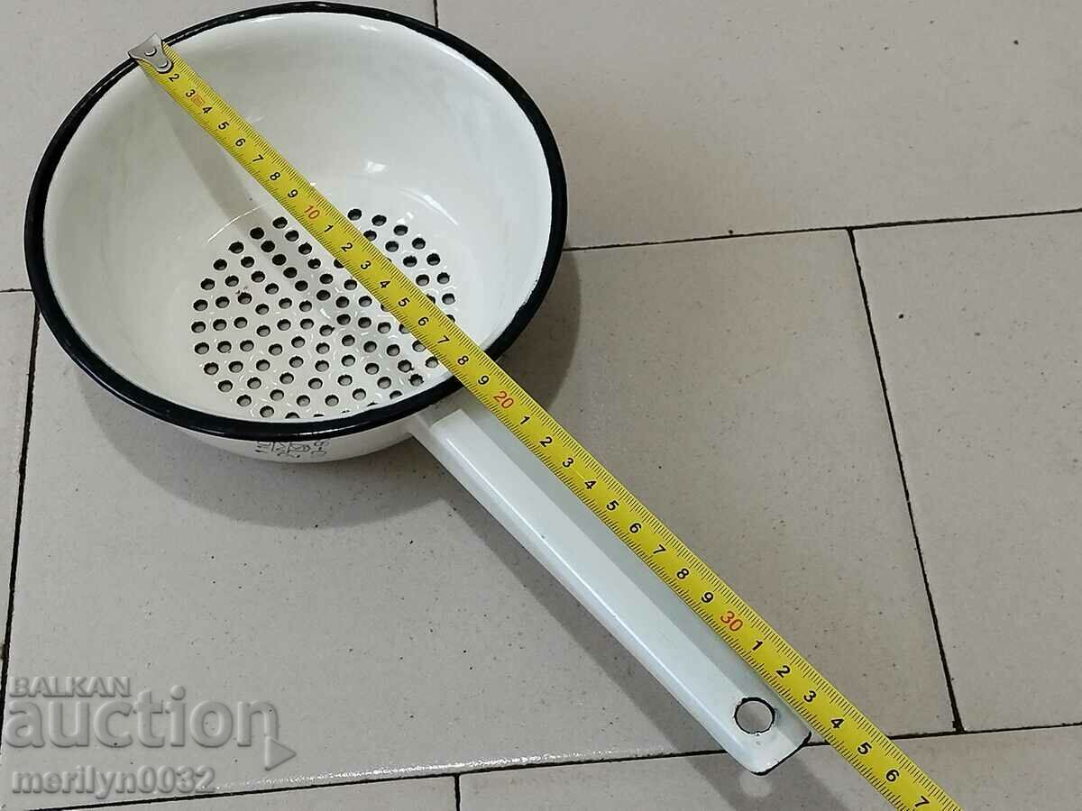 Old enamel colander, dish with USSR enamel - 5 Old enamel colander, dish with USSR enamel - 5