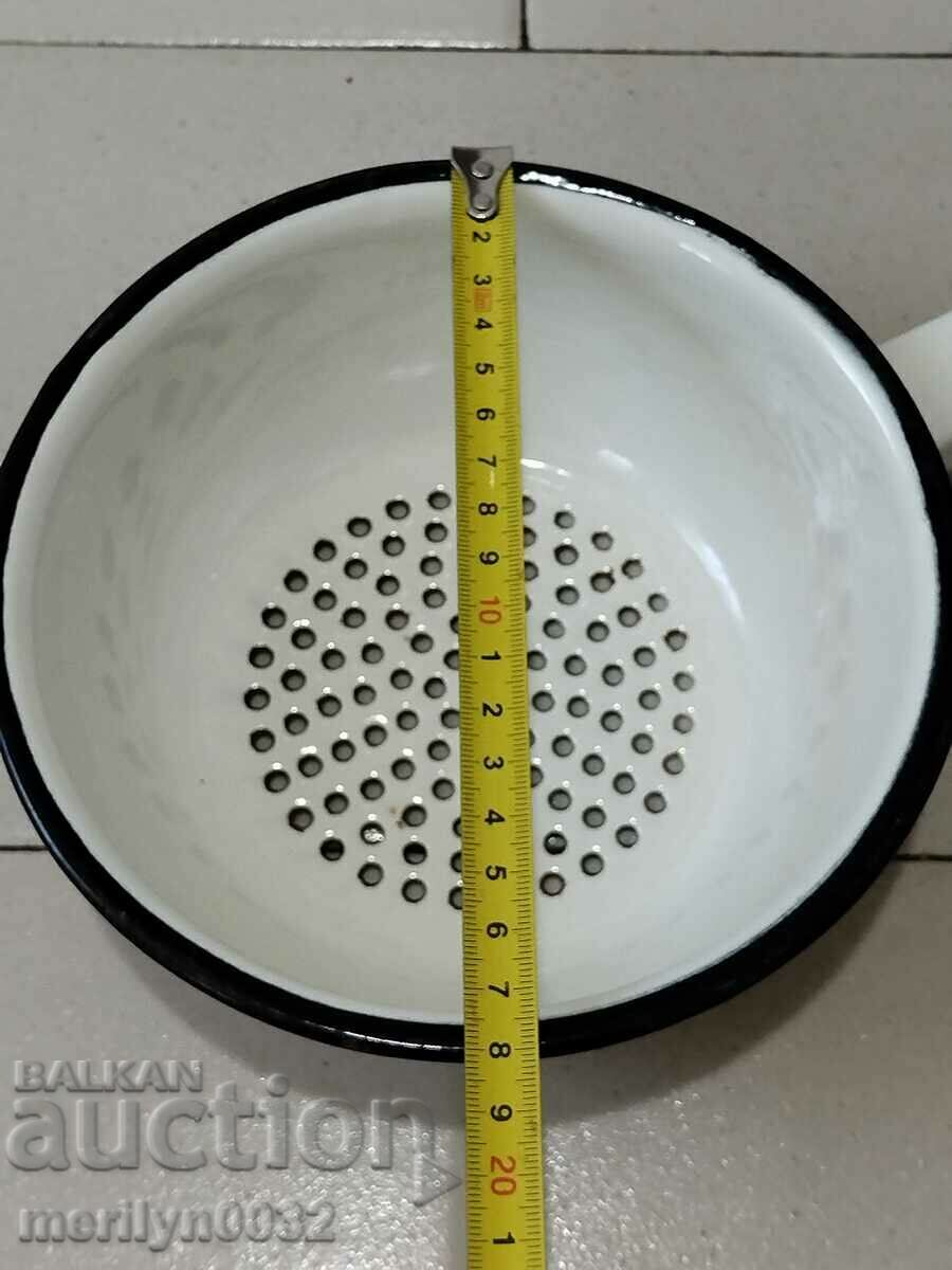 Old enamel colander, dish with USSR enamel - 6 Old enamel colander, dish with USSR enamel - 6