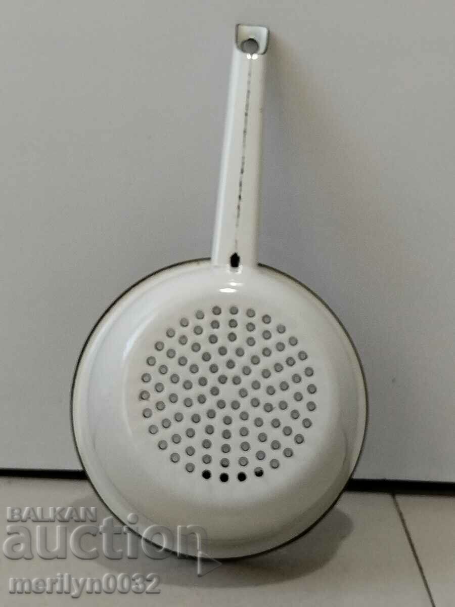 Old enamel colander, dish with USSR enamel - 7 Old enamel colander, dish with USSR enamel - 7
