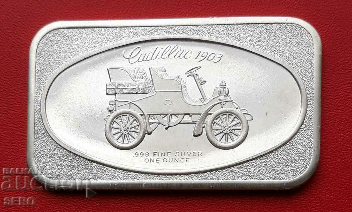 Сребърна унция-автомобил Кадилак 1903