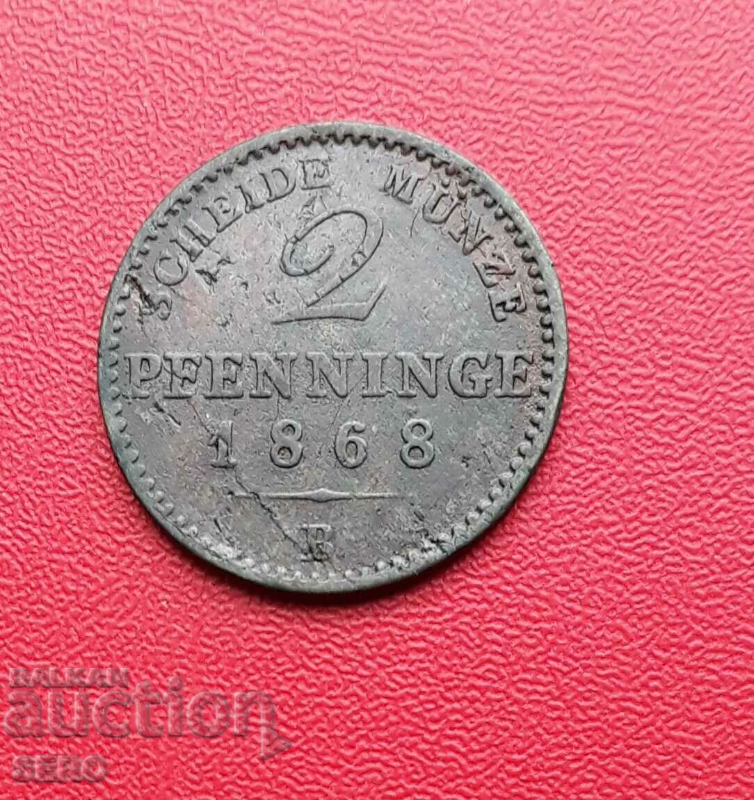 Германия-Прусия-2 пфенига 1868 В-Хановер