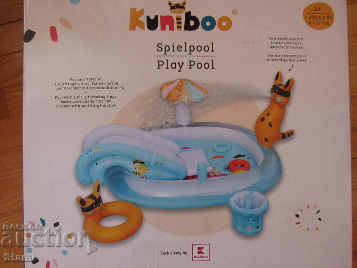 Inflatable pool with slide, new, dimensions 182/88/172 cm