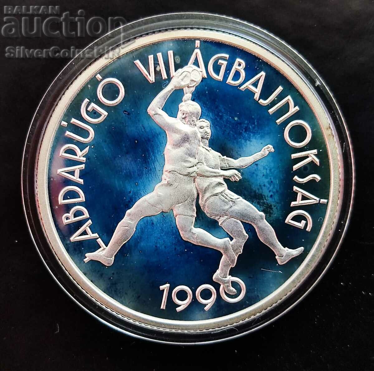 Argint 500 Forinți Fotbal Mondial 1989 Ungaria