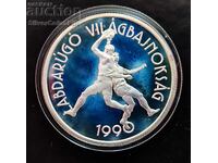 Сребро 500 Форинта Световно по Футбол 1989 Унгария