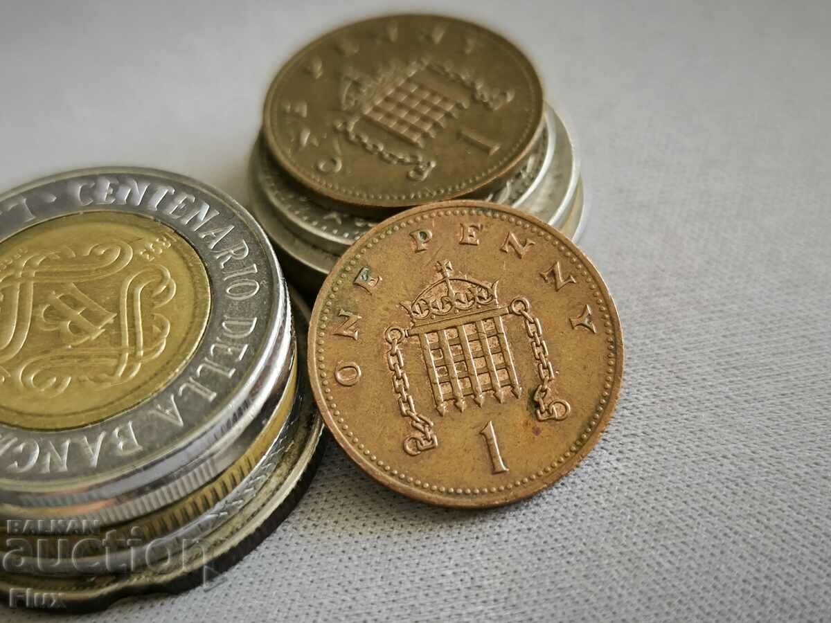Монета - Великобритания - 1 пени | 1989г.