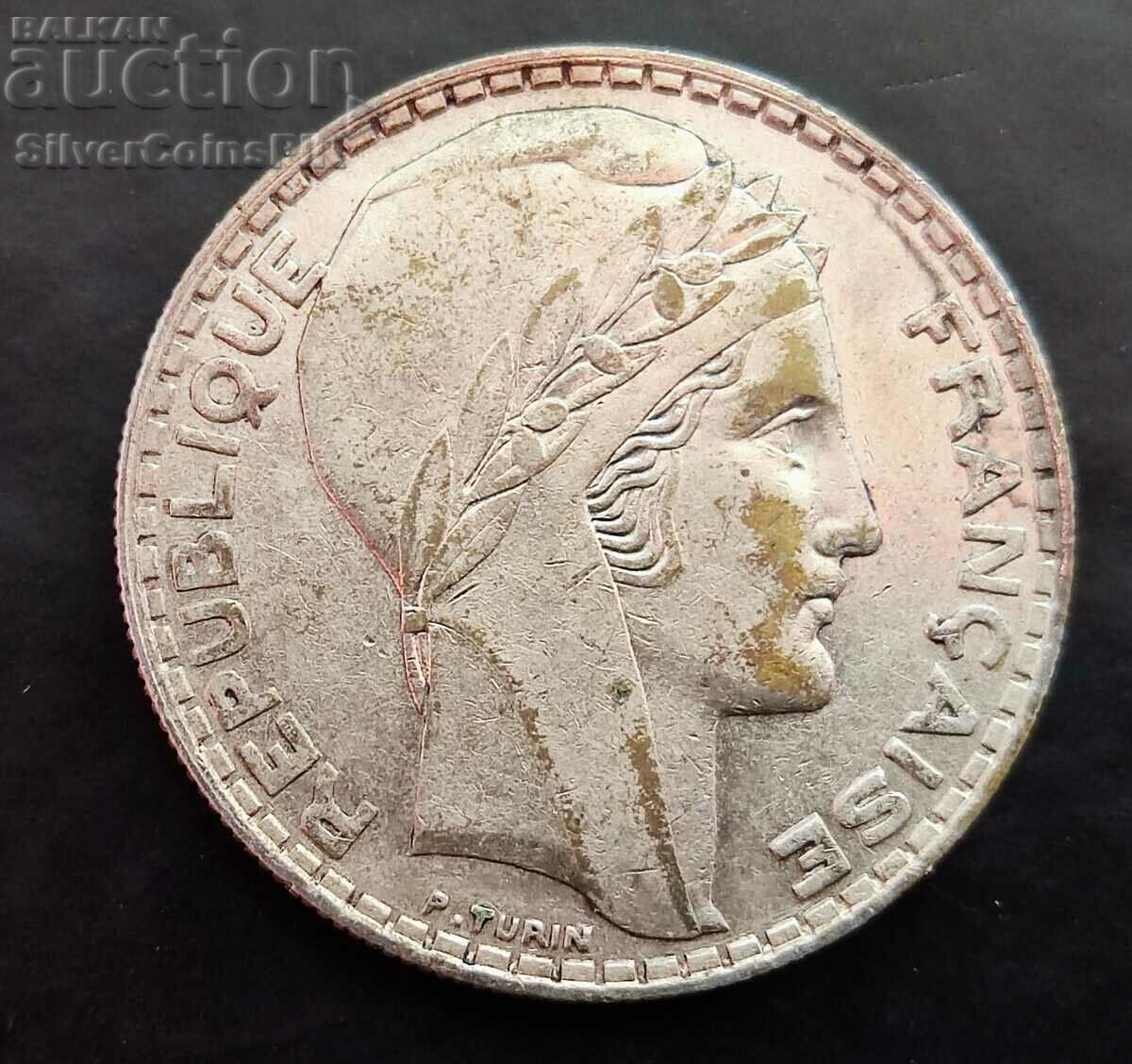 Silver 20 Francs 1933 France