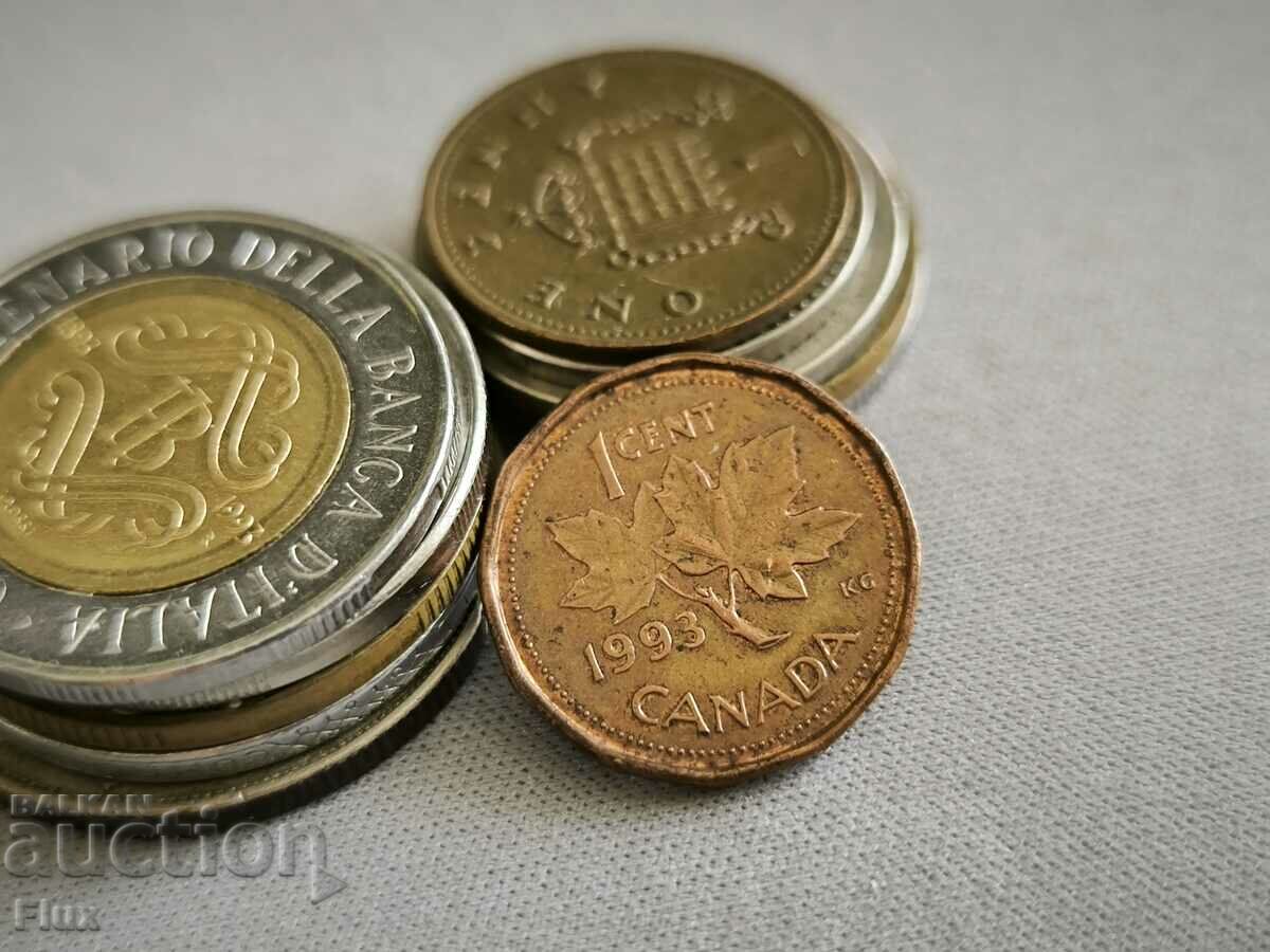 Монета - Канада - 1 цент | 1993г.