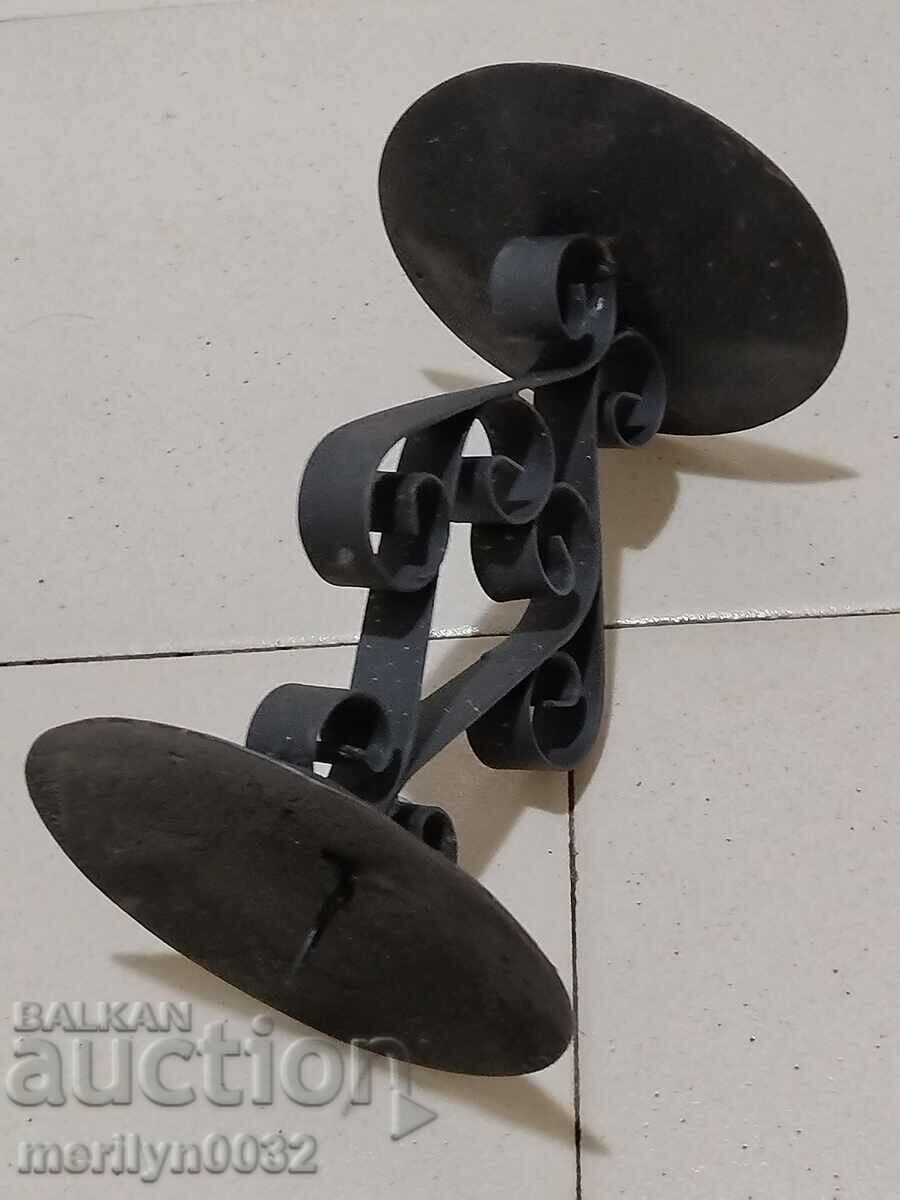 Delivery of Old wrought iron candlestick lamp Delivery of Old wrought iron candlestick lamp