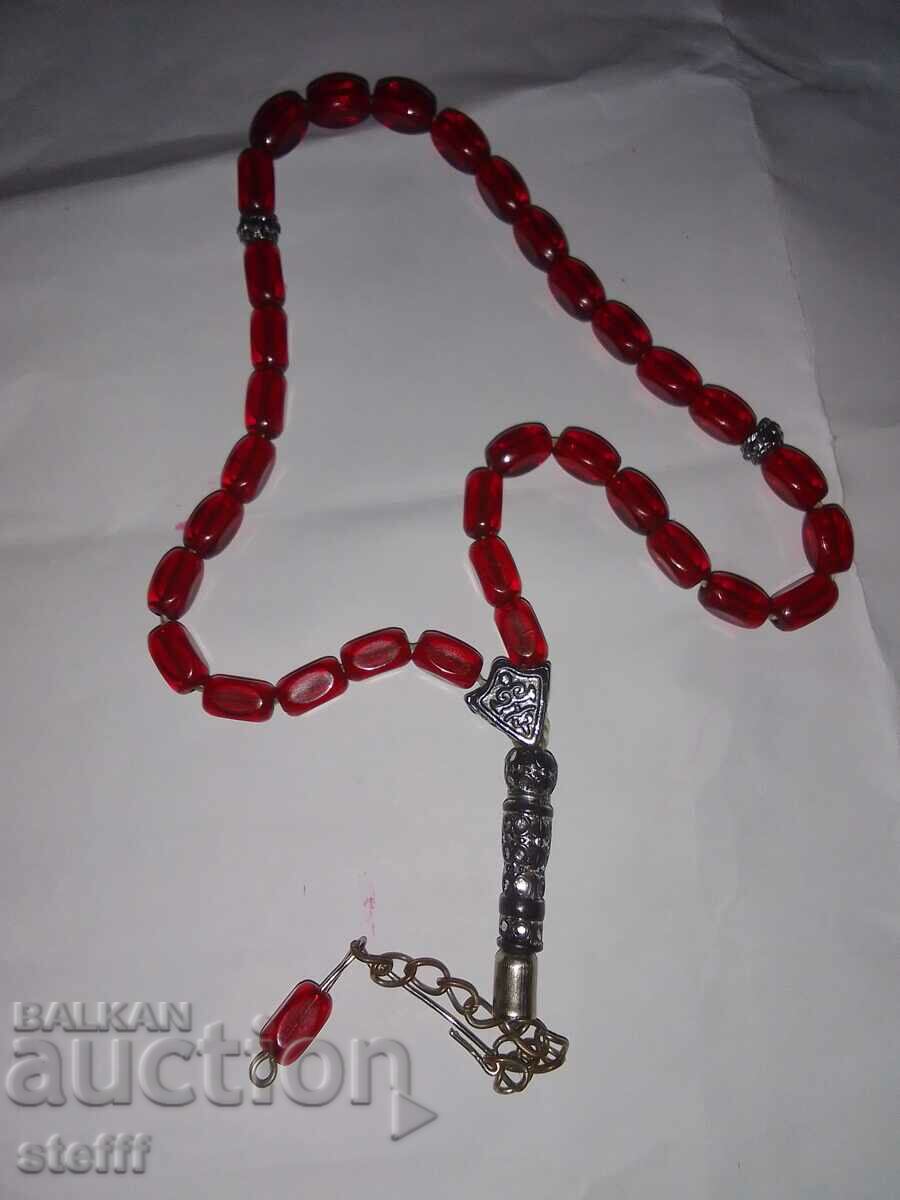 Antique red amber rosary