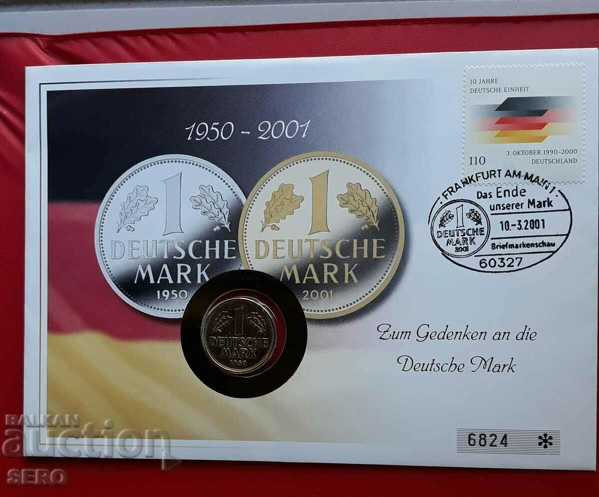 Γερμανία - το τέλος του γερμανικού μάρκου και η σφραγίδα του ταχυδρομείου στο cr. ένας φάκελος
