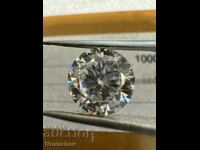 Moissanite /diamond/ white 9mm, 3ct. with a certificate